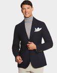 Wool blend jacket with peaked chest