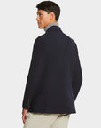 Wool blend jacket with peaked chest