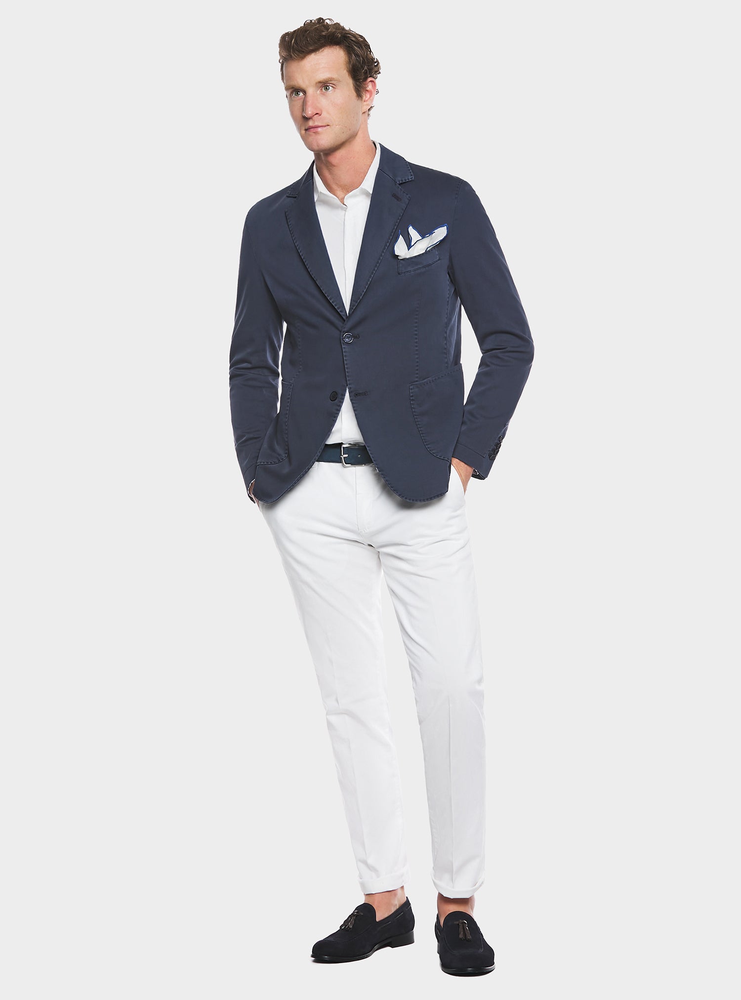 Garment-dyed jacket in textured cotton