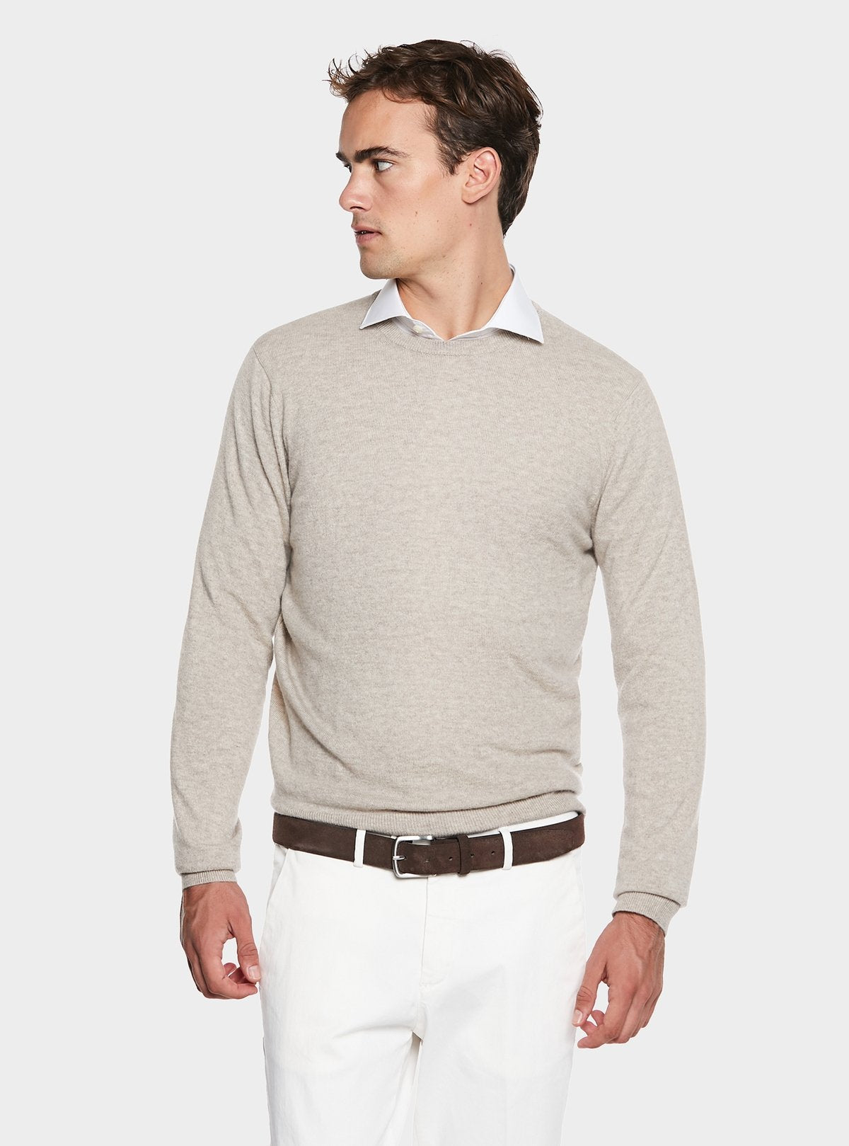 Maglia girocollo in puro cashmere